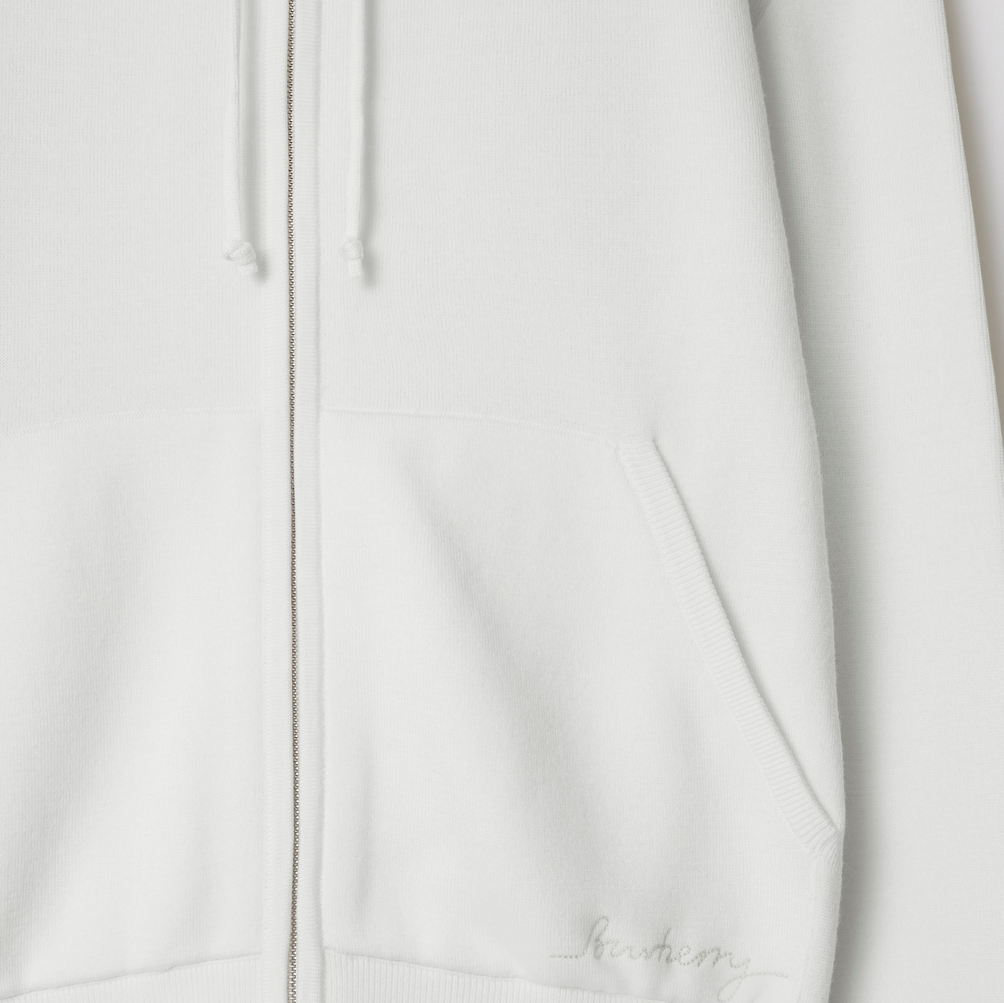 Burberry Wool-blended Zipper Sweatshirt In White