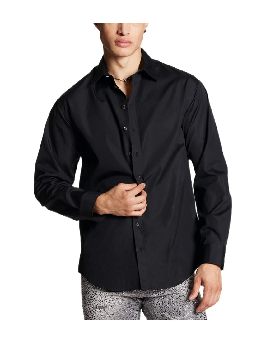 Dsquared2 Logo Printed Lapel Shirt In Black