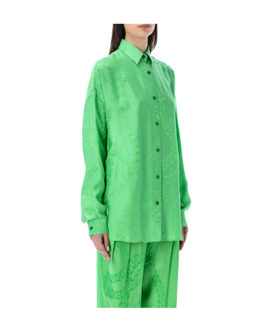 Stella Mccartney Buttoned Long-sleeved Shirt In Green