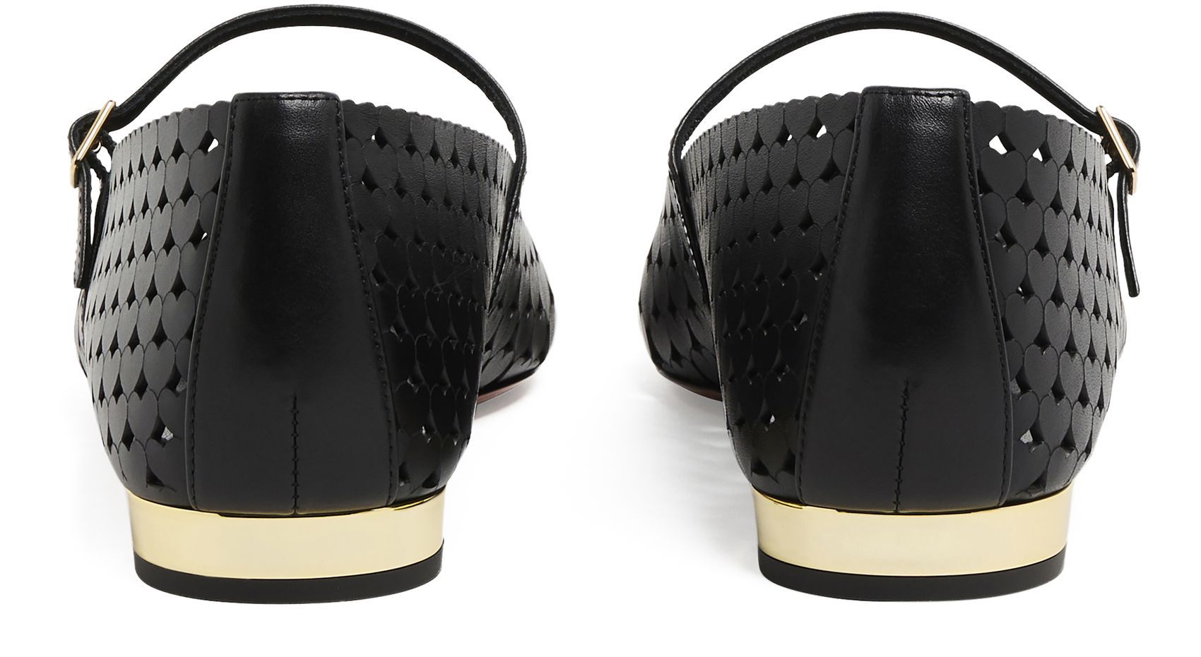 Aquazzura Amourose Cutout Leather Ballet Flats In Black