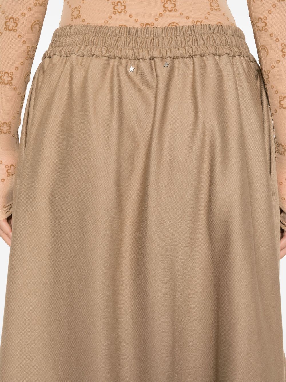 Golden Goose Deluxe Brand Flowing Beige Maxi Skirt With Elastic Waistband In Nude