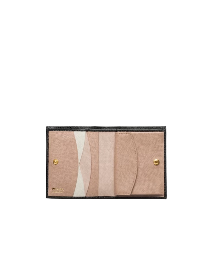Prada Small Saffiano Leather Bifold Wallet In Black