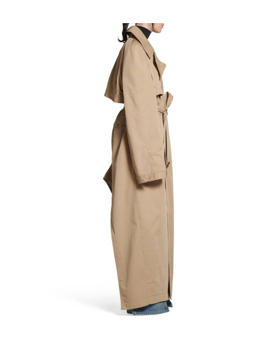 Balenciaga Deconstructed Cotton Trench Coat In Brown