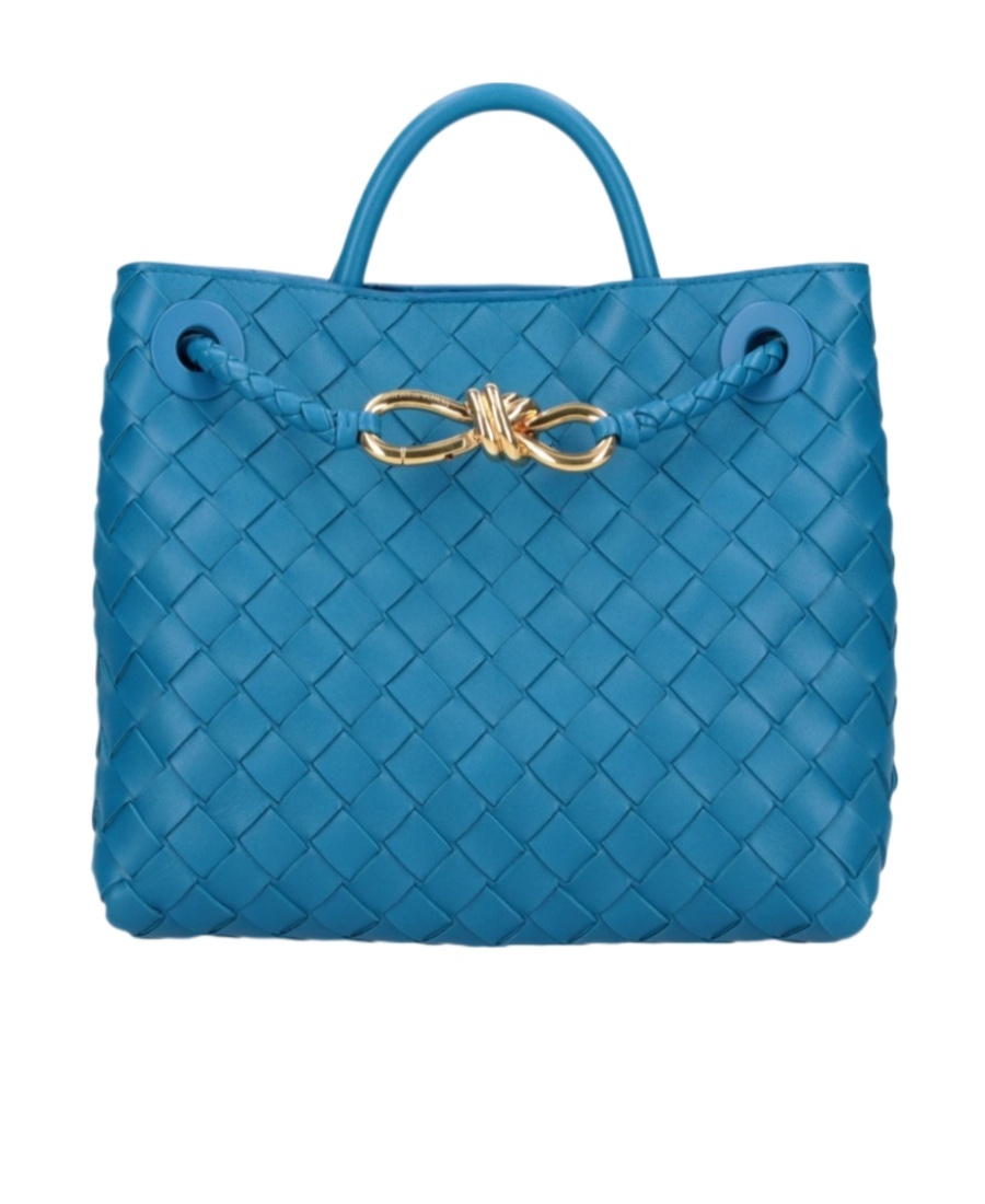 Bottega Veneta Small Andiamo Knitted Shoulder Bag In Nude