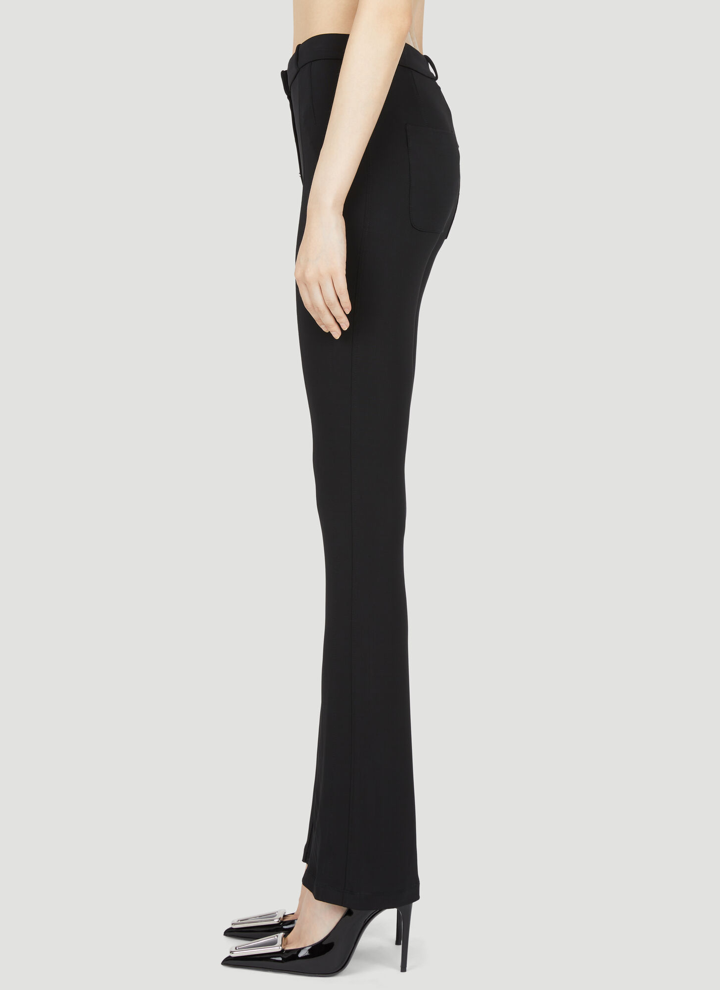 Rabanne Flare Button Pants In Black