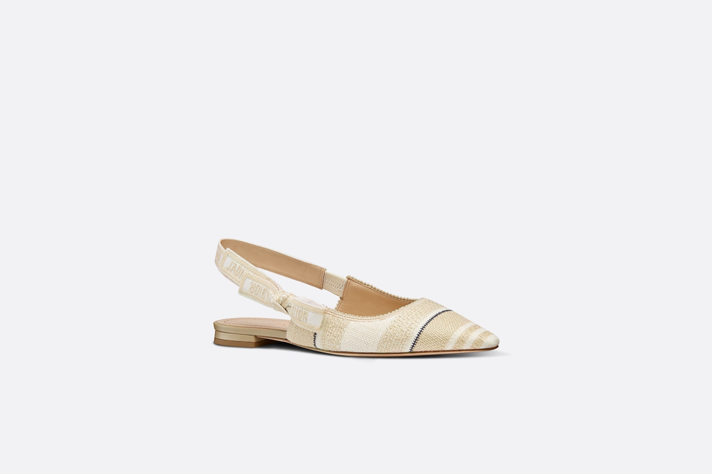 DIOR STRIPED POINTED FLAT SHOES