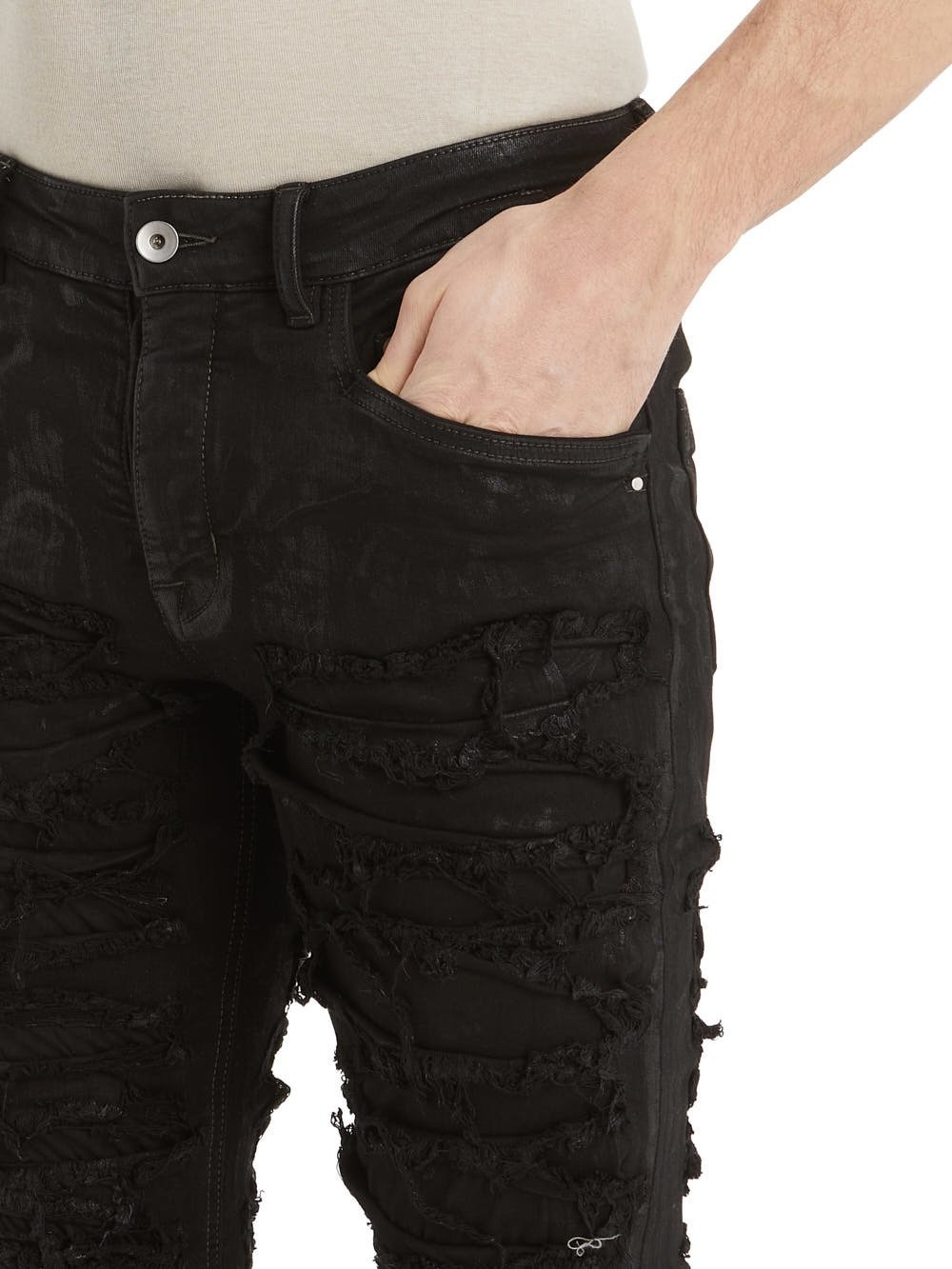 Rick Owens Drkshdw Black Tyrone Cut Jeans In Black