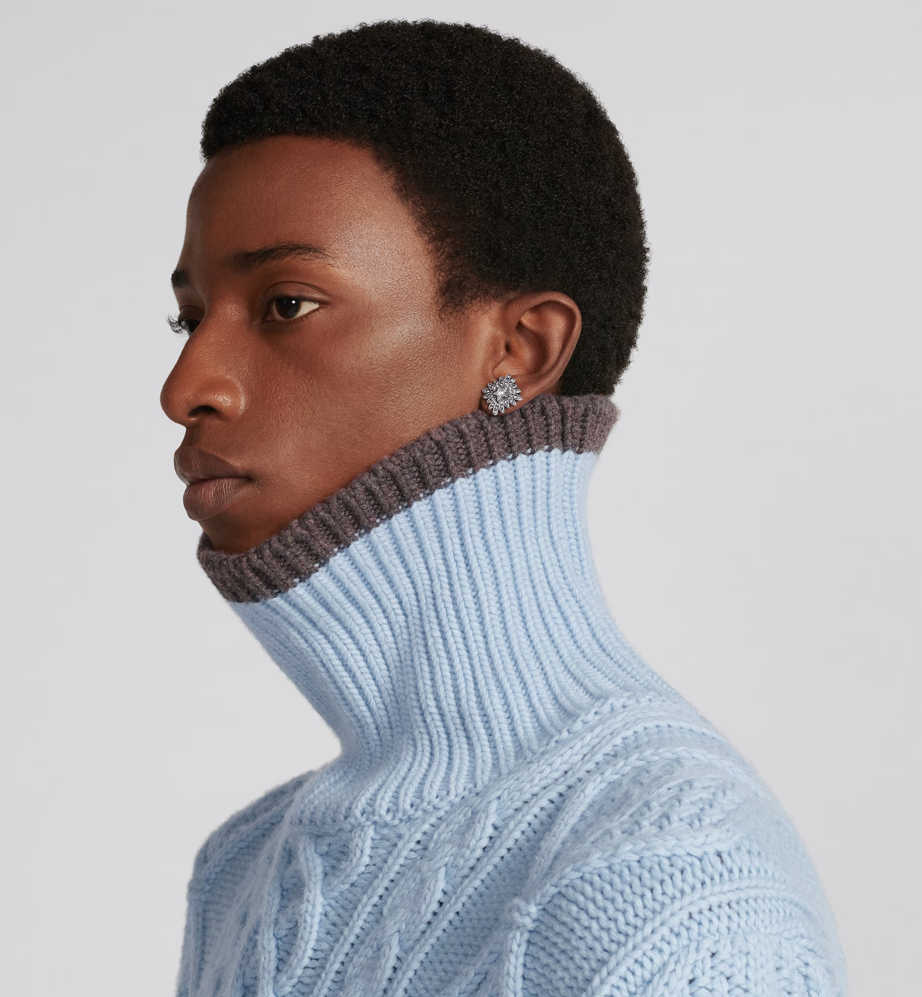 Dior Wool And Cashmere Knitted Sweater In Blue
