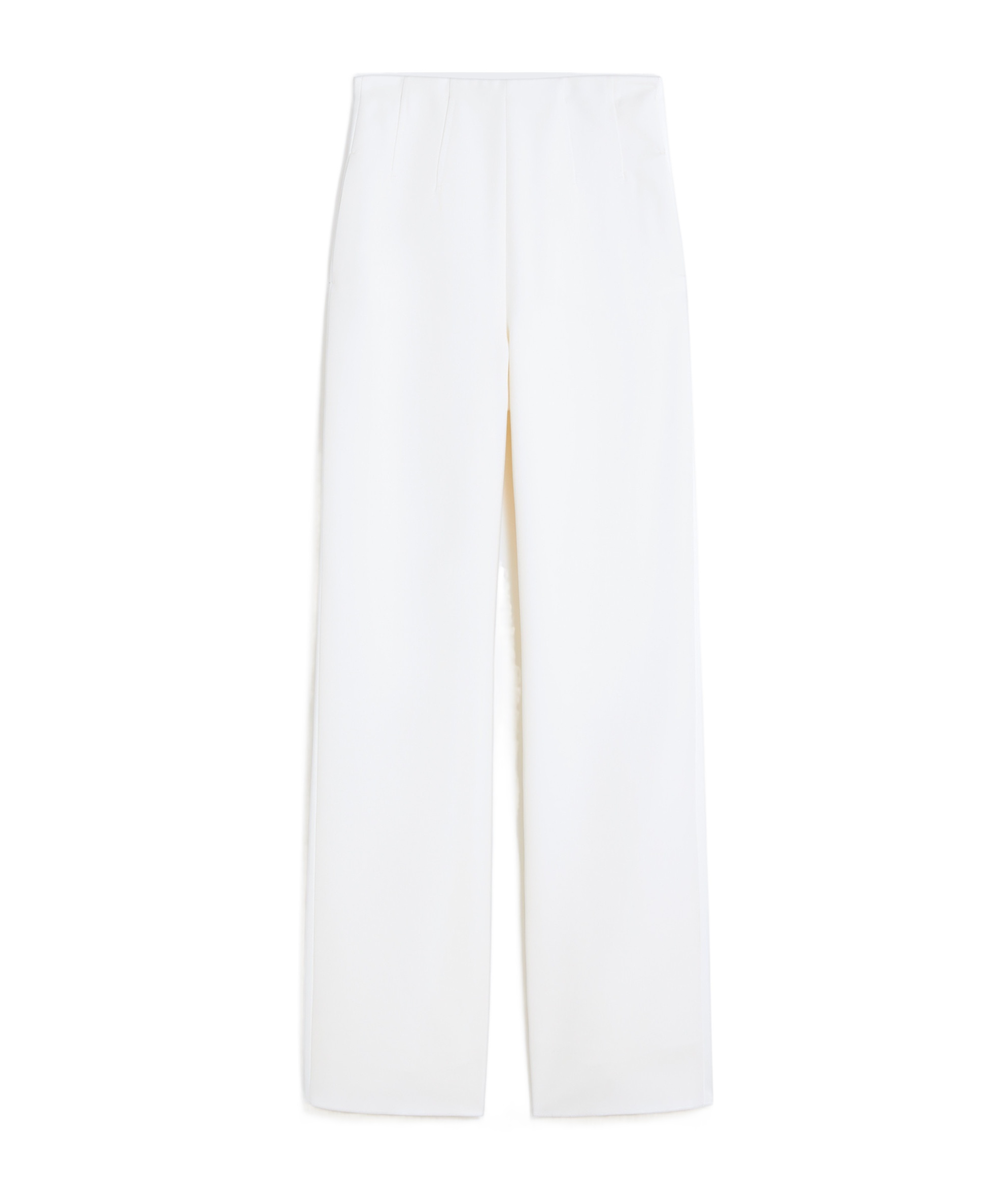 Max Mara High-waisted Wool Trousers In White