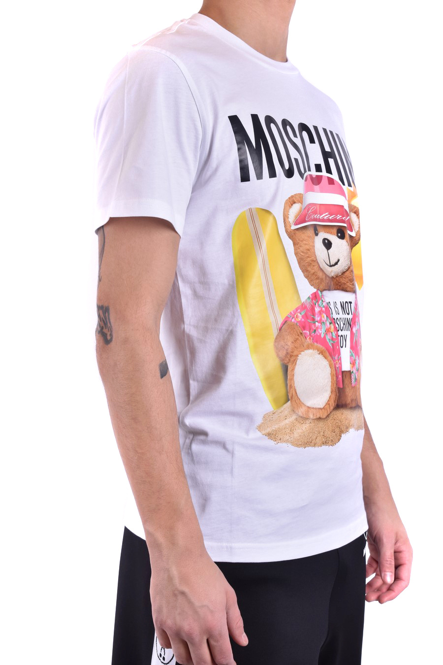 Moschino Teddy Bear Print Cotton T-shirt In White