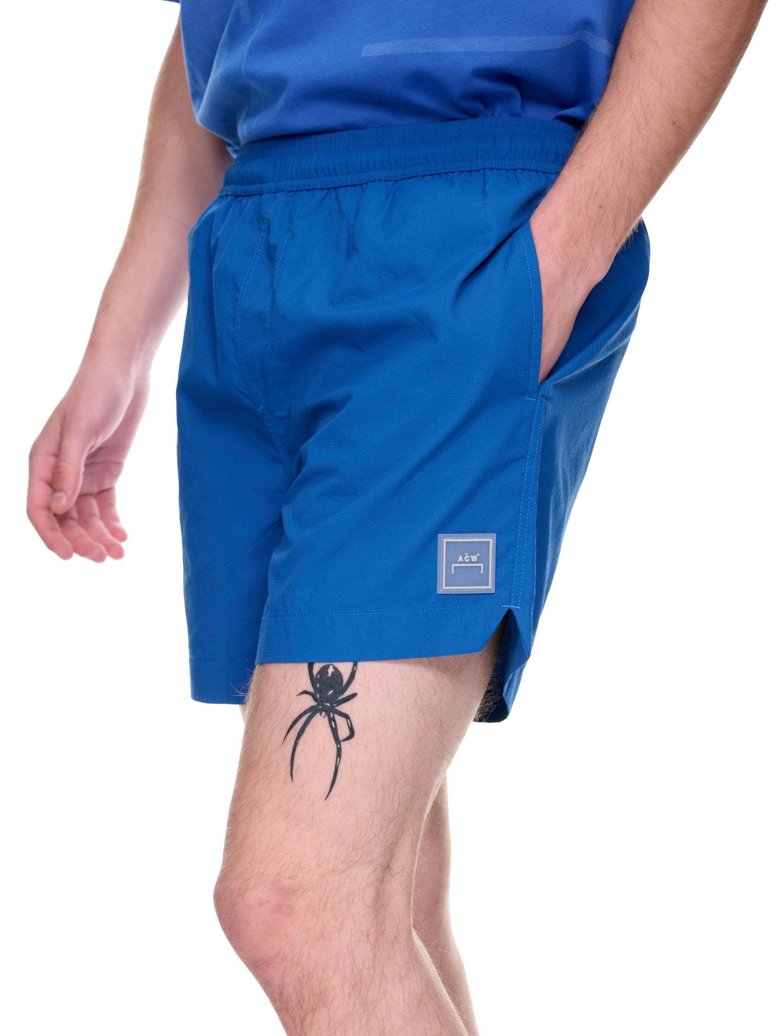 A-cold-wall* Logo Beach Shorts In Blue