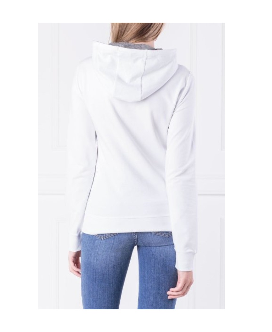 Ea7 Logo Hooded Sweater In White