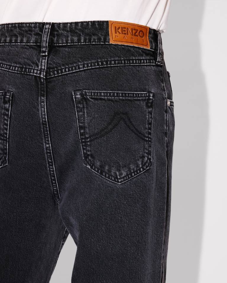 Kenzo Botan Loose Fit Jeans In Japanese Denim In Black