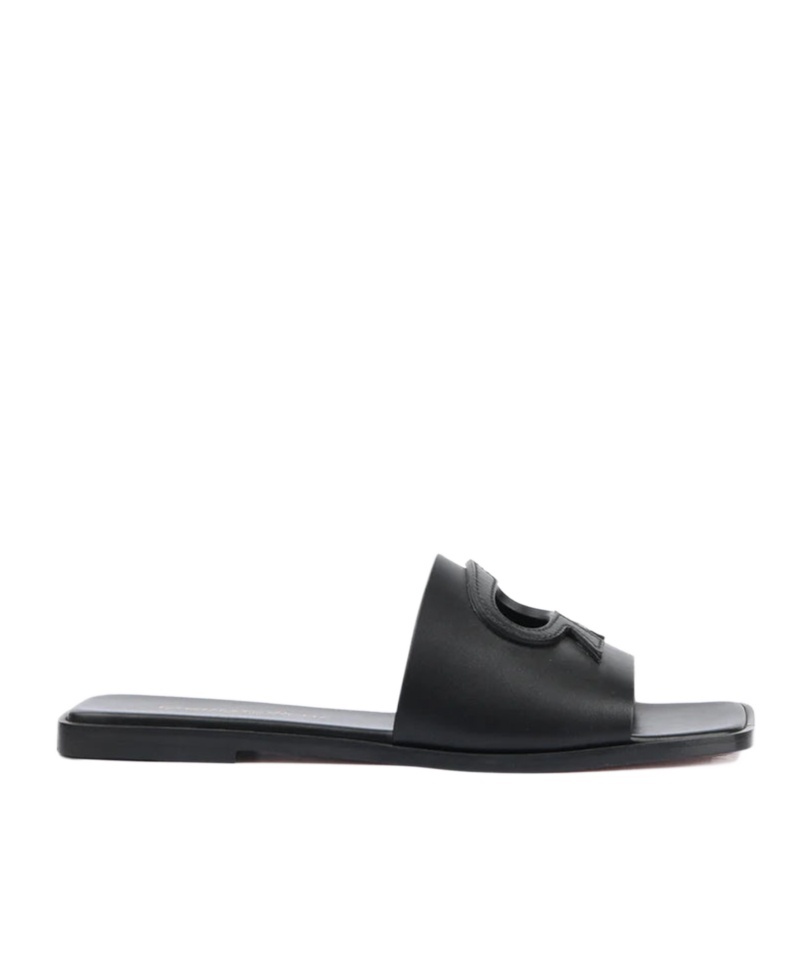 Gianvito Rossi Ibla Cut-out Flat Sandals In Black