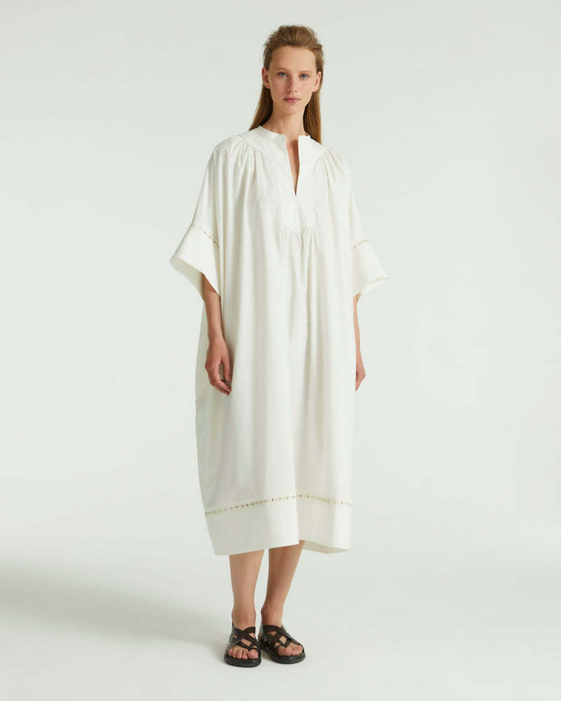 Yves Salomon Short Sleeve Dress In White