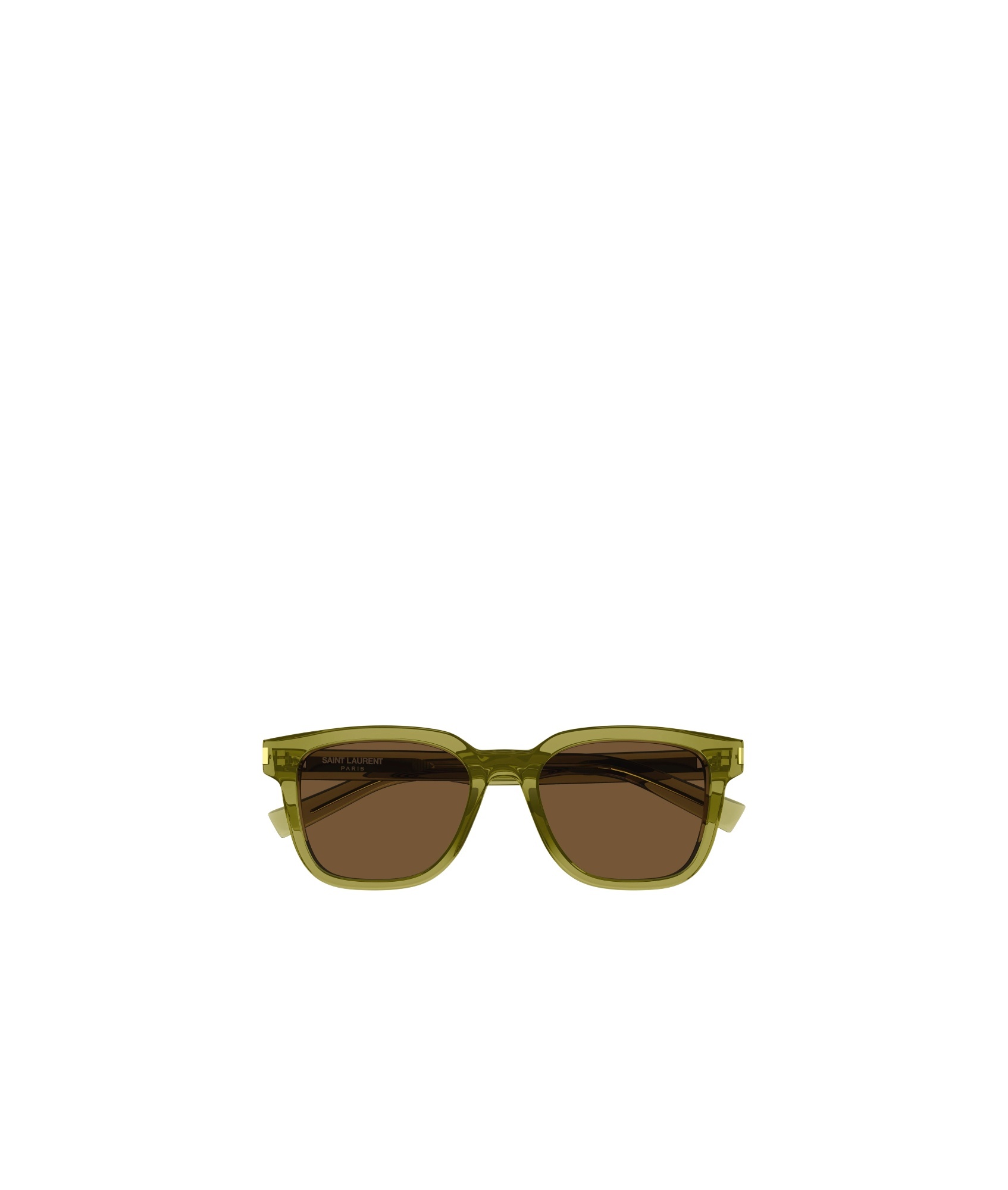 Saint Laurent Logo Sunglasses In Green