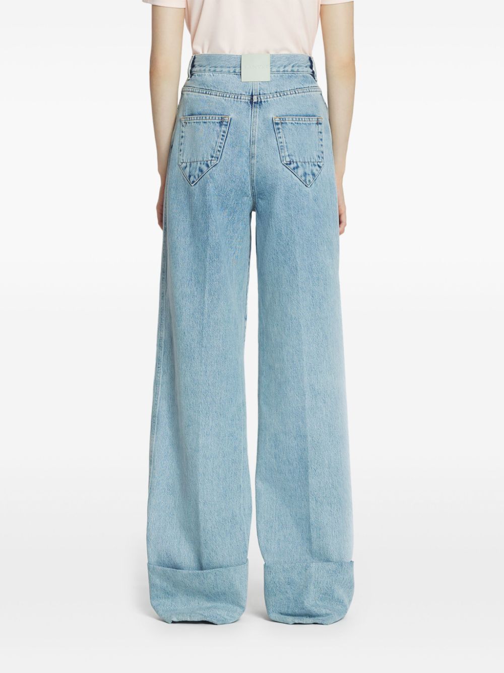 Lanvin Blue Wide-leg Cuffed Jeans In Blue