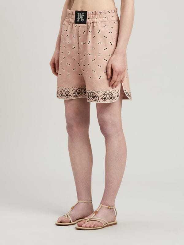 Palm Angels Paisley Boxer Shorts In Nude