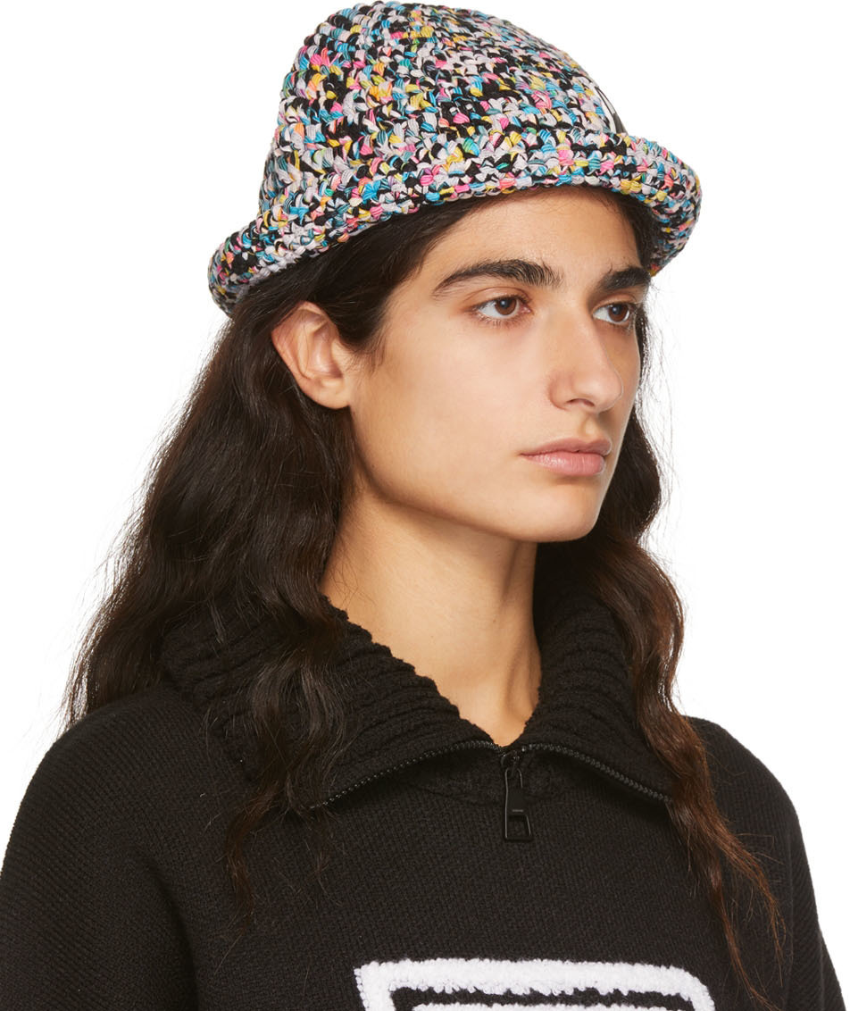 We11 Done Logo Coarse Knitted Fisherman's Hat In Black