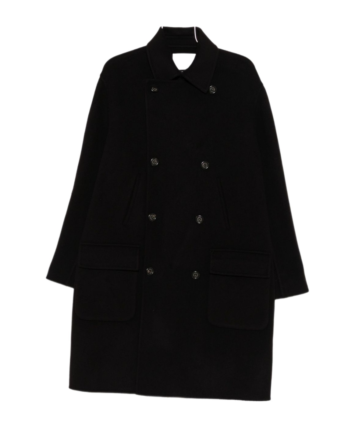 Paolo Pecora Double-breasted Coat In Black