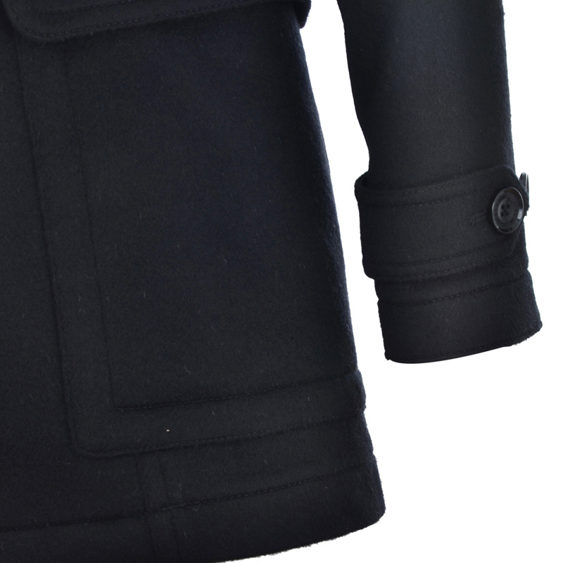 BURBERRY HORN BUCKLE WOOL COAT