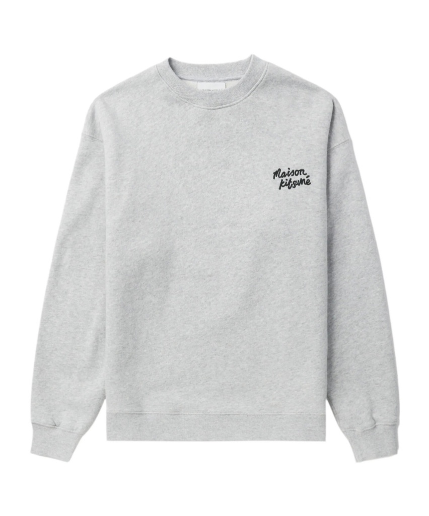 Maison Kitsuné Crew Neck Cotton Sweatshirt In White