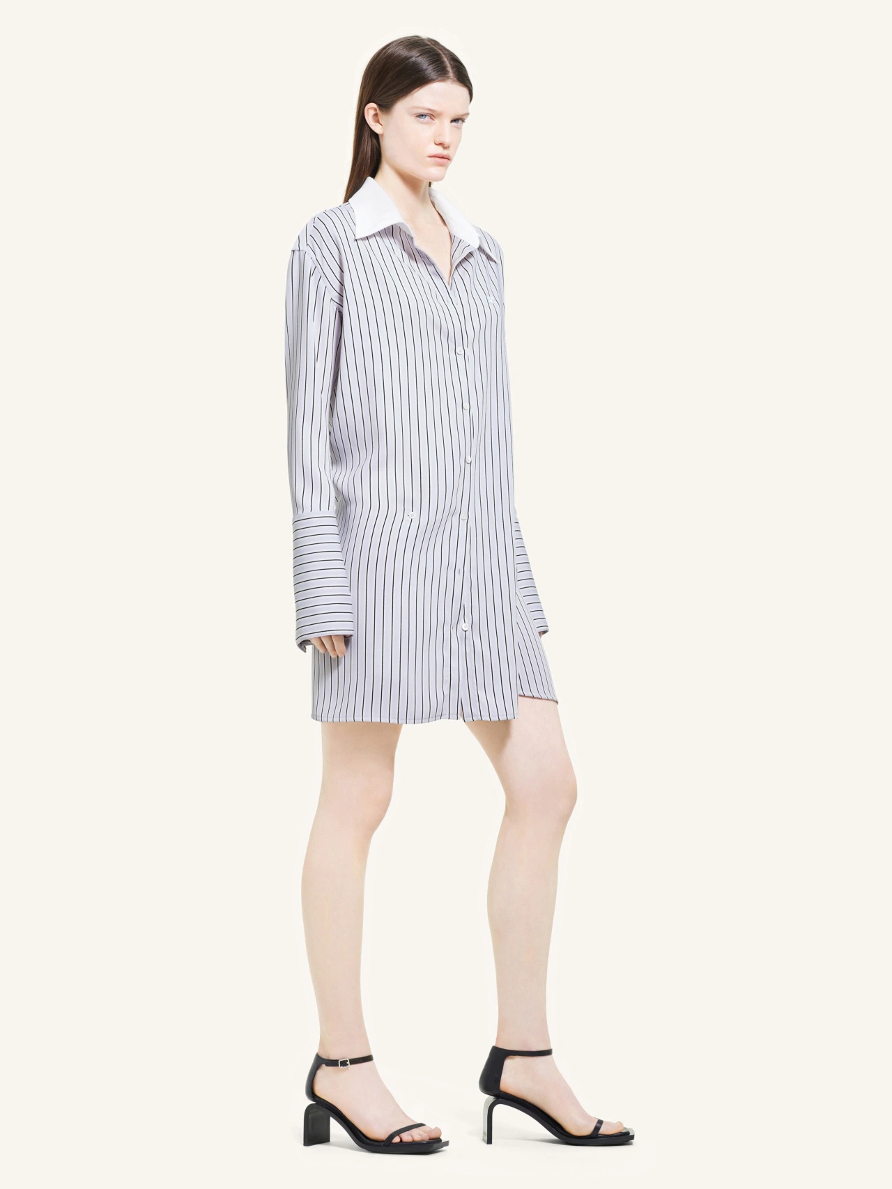 Courrèges Logo-patch Striped Shirt In White