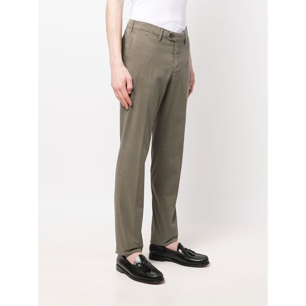 Canali Belt-loop Casual Pants In Green