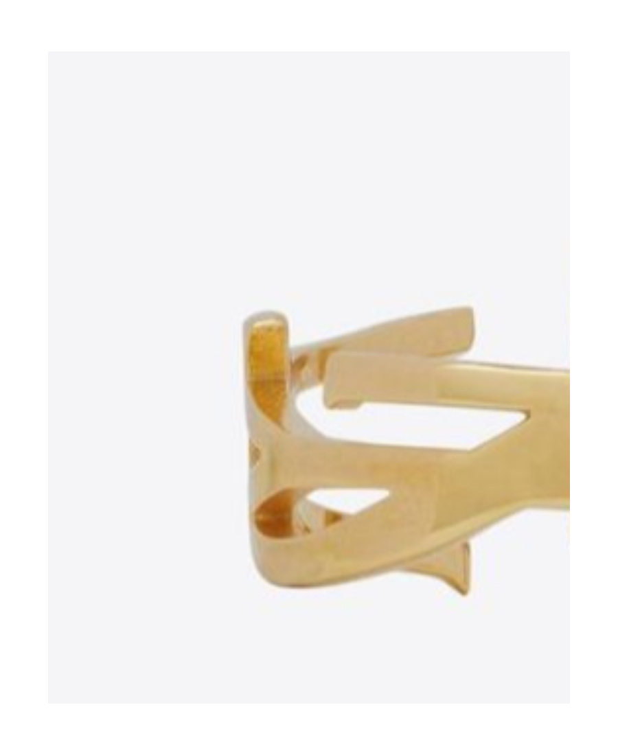 Saint Laurent Ysl Logo Ring In Yellow