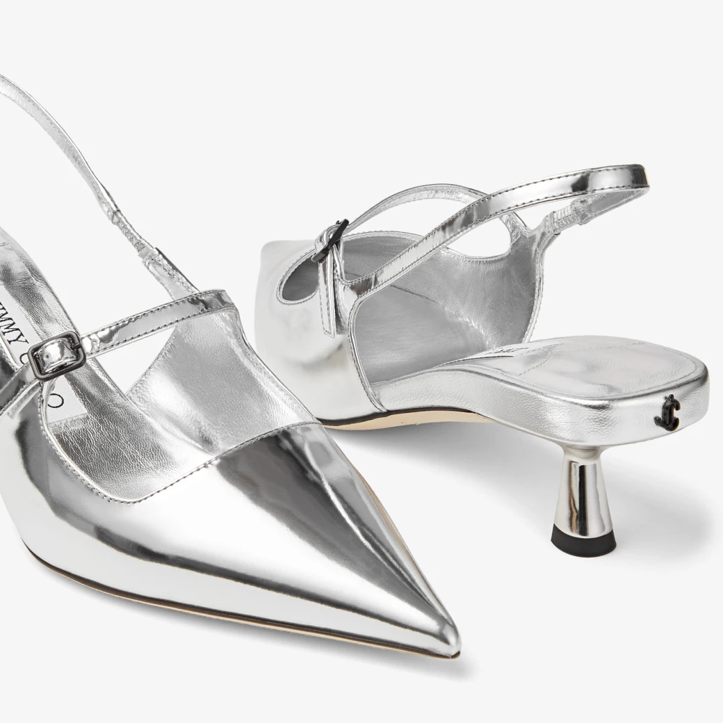 Jimmy Choo 'didi 45' Gold Colored Pumps With Patent Finish In White