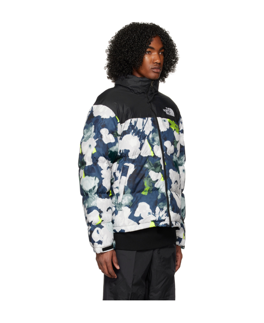 The North Face Logo Printed Down Jacket In Black