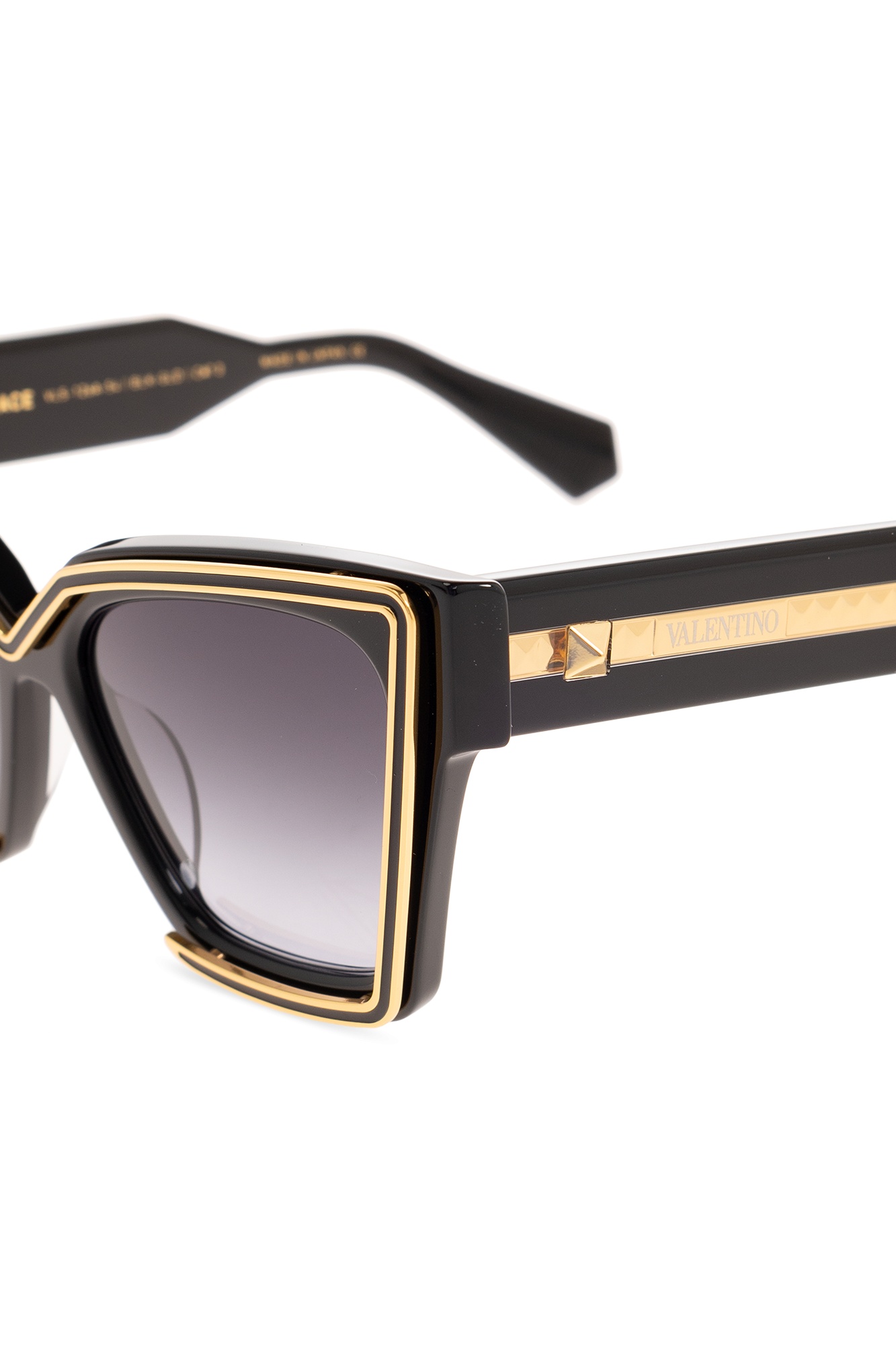 Valentino V-grace Cat Eye Frame Sunglasses With Gold-tone Detailing In Multicolor