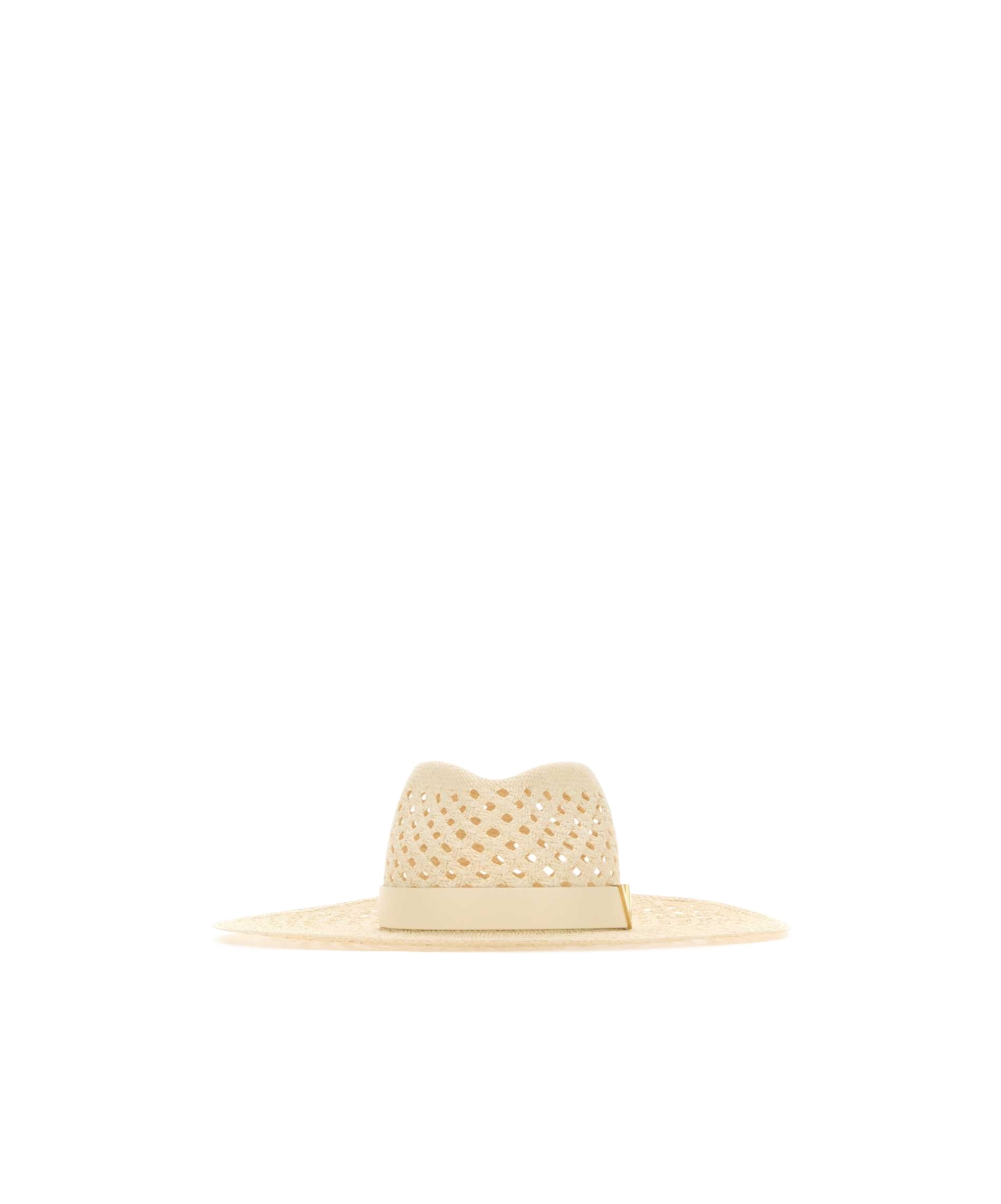 Valentino Vlogo Signature Straw Fedora Hat In Nude
