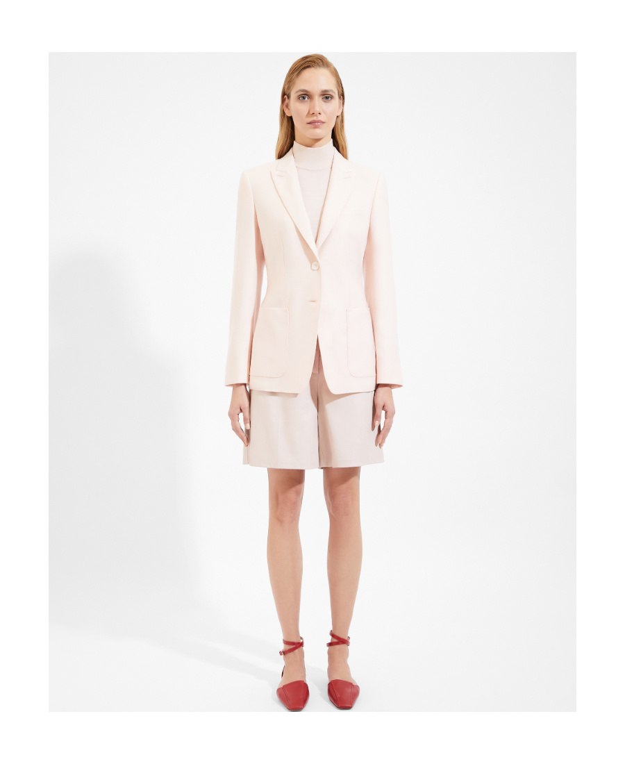 Max Mara Single-breasted Lapel Suit Jacket In Pink