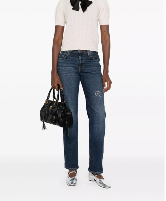 7 For All Mankind Jeans Calie Straight Cisco Luxe Vintage In Blue