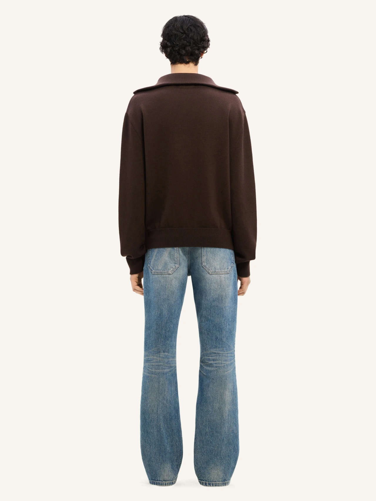 Courrèges Merino Wool Sweater With Zipper In Black