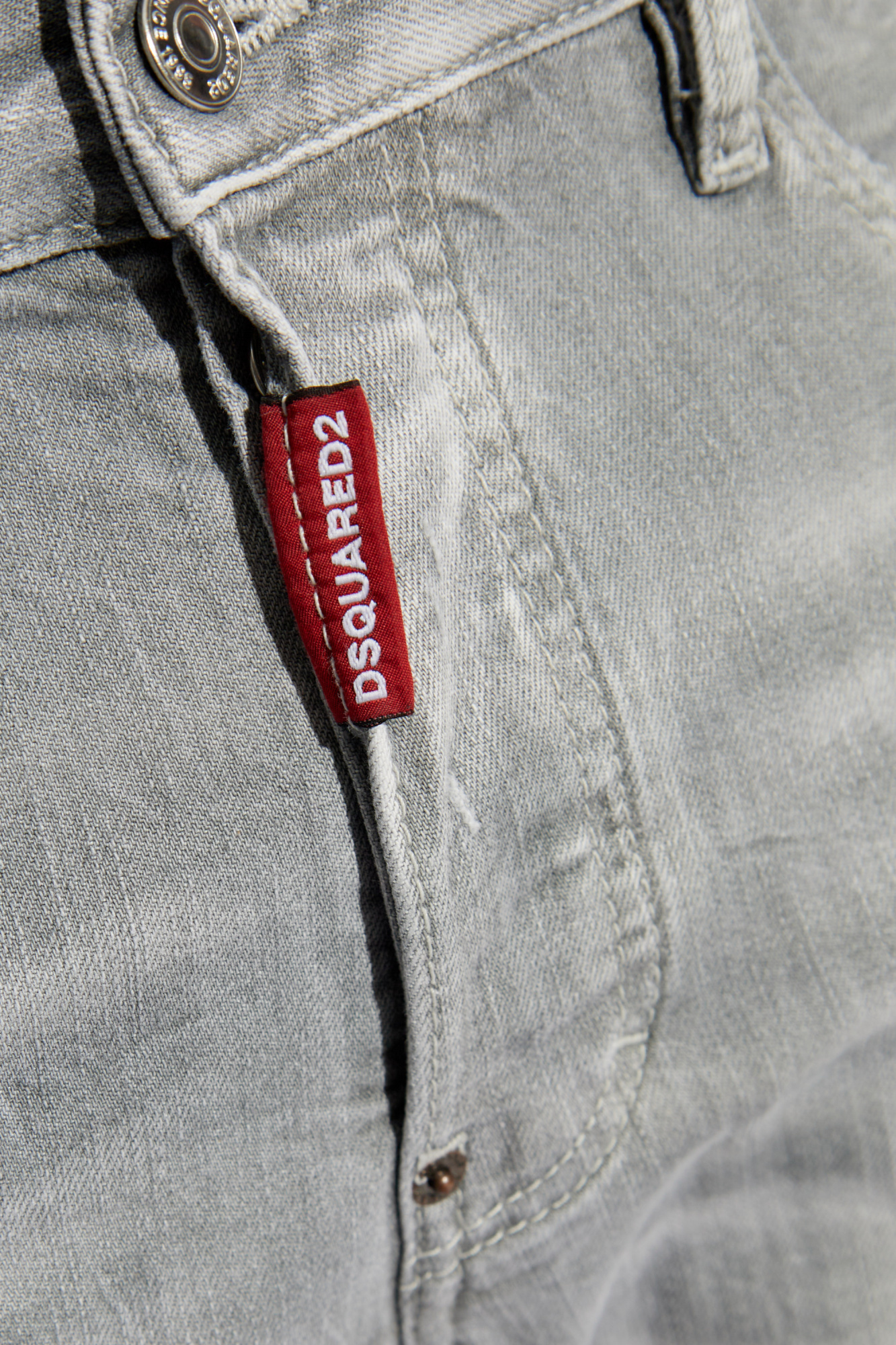 Shop Dsquared2 Washed Tapered Tapered In Gray