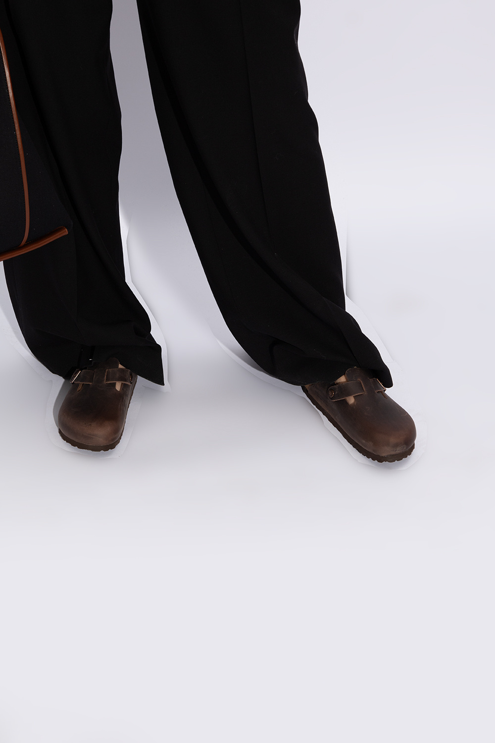 Birkenstock Boston Oiled Leather Mules In Brown