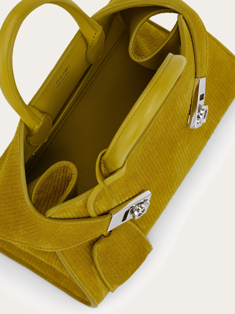 Ferragamo Hug Handbag (xs) In Yellow