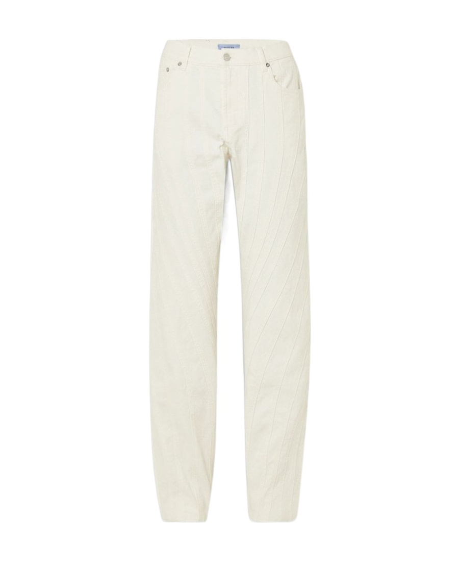 Mugler Belt Loop With Jeans In White