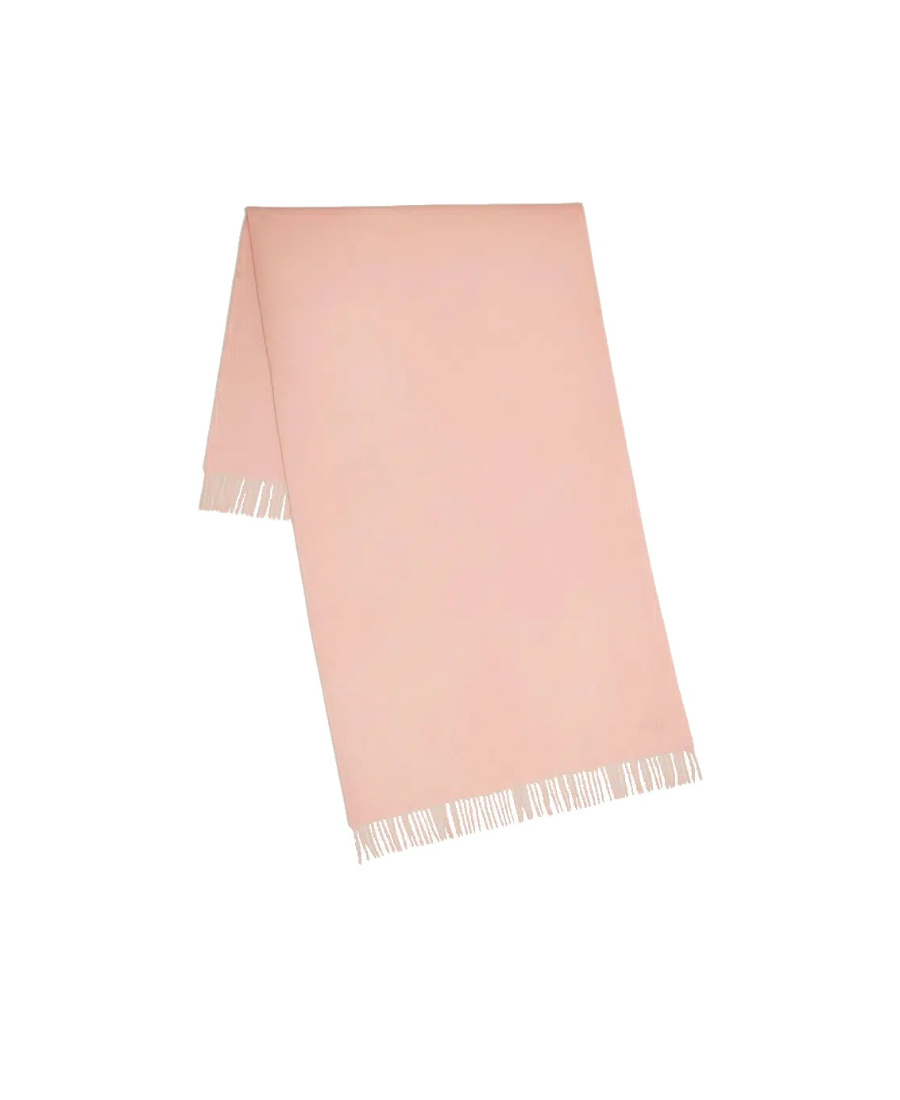 Mulberry Logo-embroidered Fringed Scarf In Pink