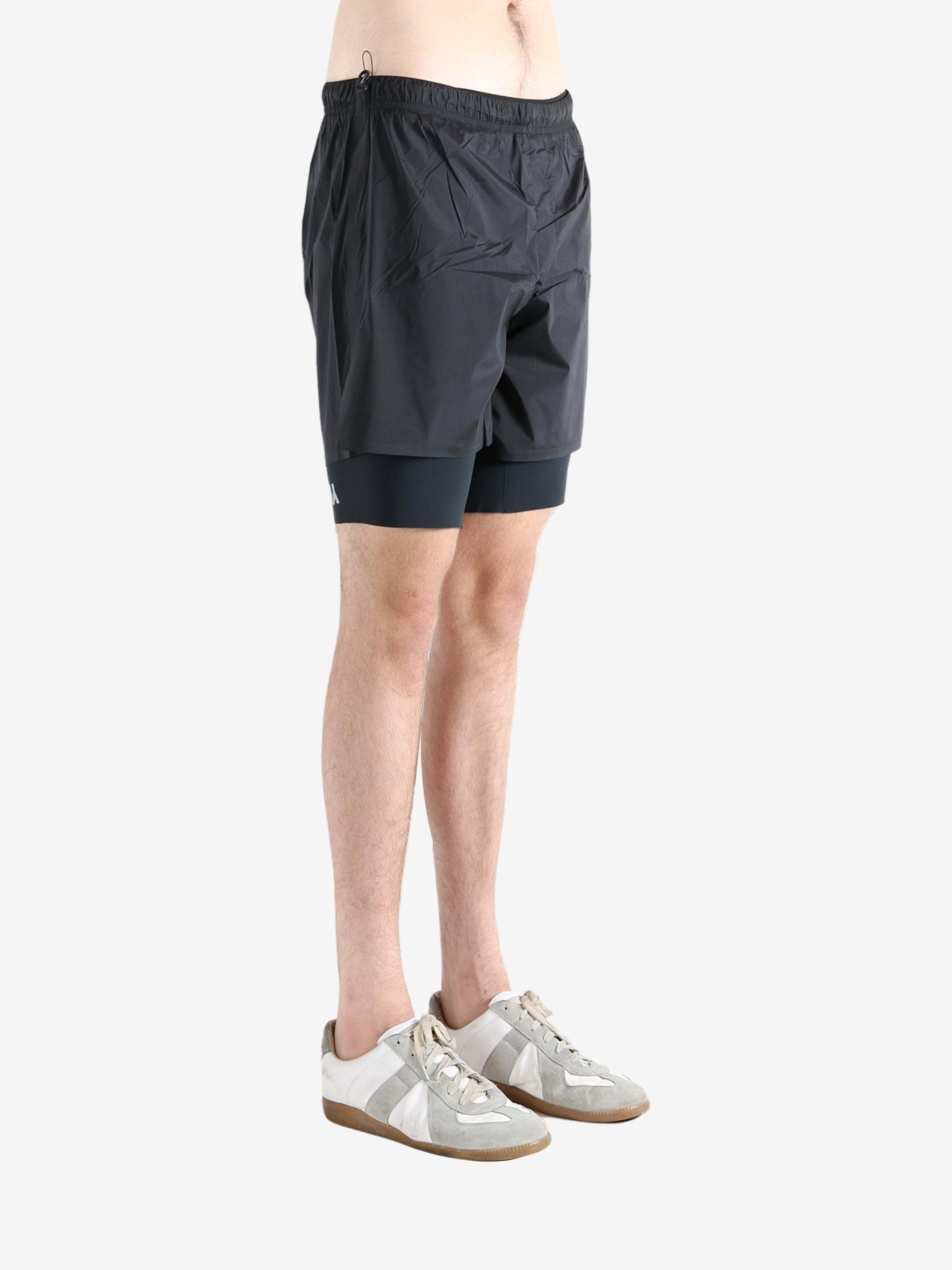 Satisfy Elastic Waist Sports Shorts In Black