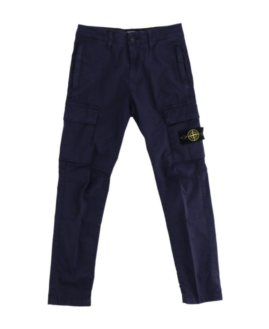 Stone Island Compass-patch Cargo Trousers In Black