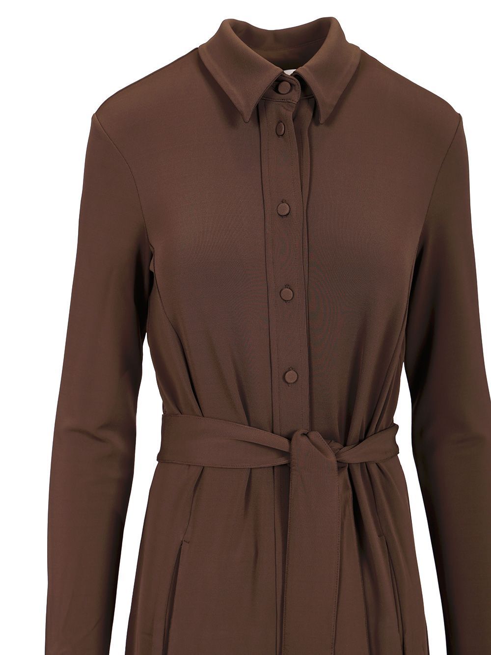 Max Mara Tortona Belted Midi Shirt Dress In Red