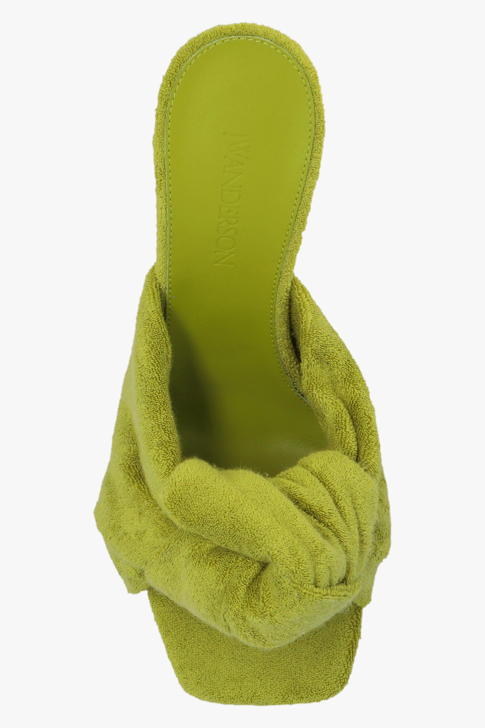 Jw Anderson Terrycloth Open-toe Mules In Green