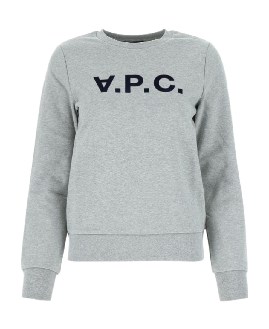 Apc A.p.c. Sweatshirt Crew-neck Logo Print Clothing In Gray