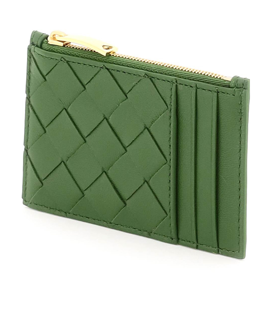 Bottega Veneta Weave Card Bag In Green