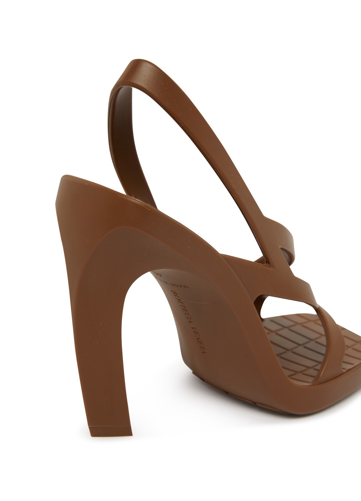 Bottega Veneta Jimbo Slingback Rubber Heeled Sandals In Brown