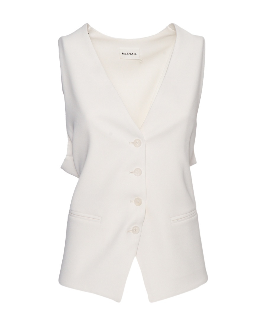 P.a.r.o.s.h Rear Belted Vest In White