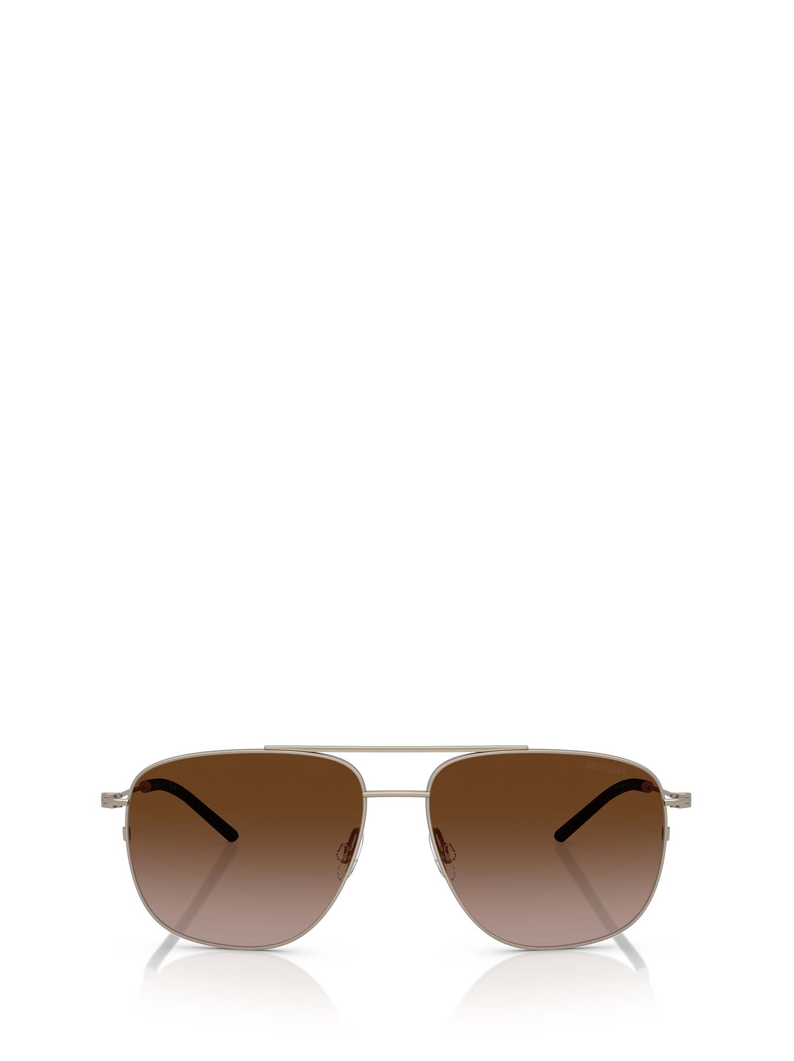Moncler Eyewear Aviator Frame Sunglasses In Brown